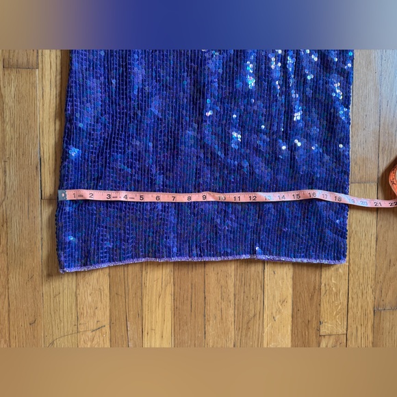 80s Vintage Purple Sequin and Beaded Shift Dress - Picture 6 of 9
